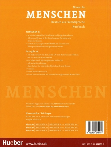 Menschen B1. Deutsch als Fremdsprache. Kursbuch  avec 1 DVD