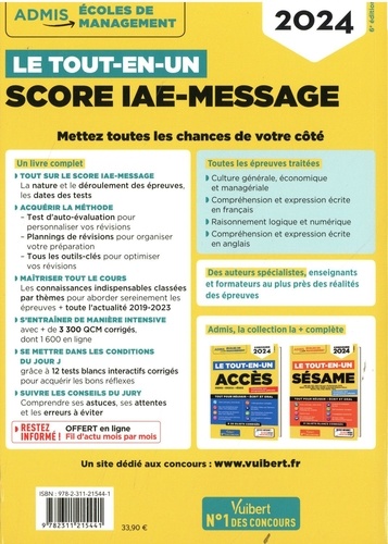 Le tout-en-un Score IAE-Message  Edition 2024