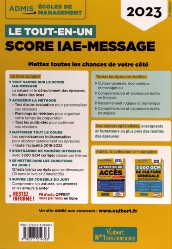 Le tout-en-un. Score IAE-Message  Edition 2023