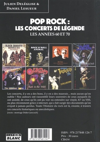 Pop rock : les concerts de légende. Les années 60 et 70