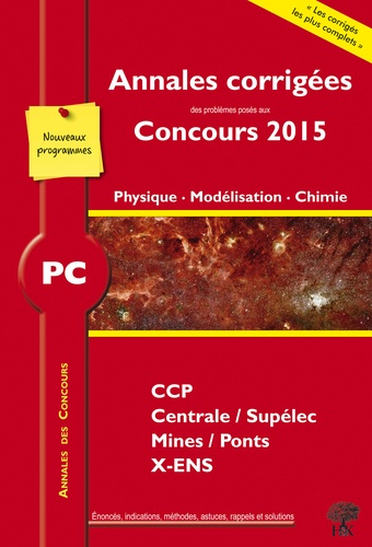 PC Physique Modélisation Chimie  Edition 2015