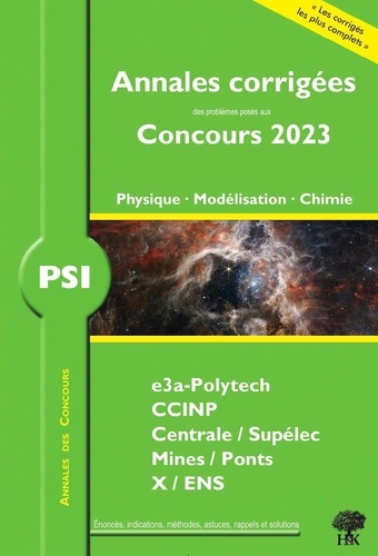 Physique Modélisation Chimie PSI  Edition 2023