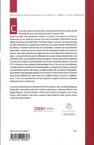 Universalité et complémentarité de la justice pénale internationale. Cinquièmes journées de la justice pénale internationale