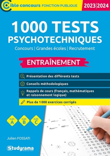1 000 tests psychotechniques  Edition 2023-2024