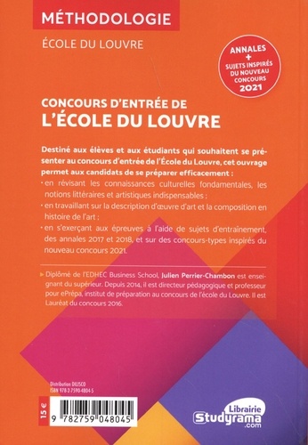 Concours d'entrée de l'Ecole du Louvre  Edition 2021-2022