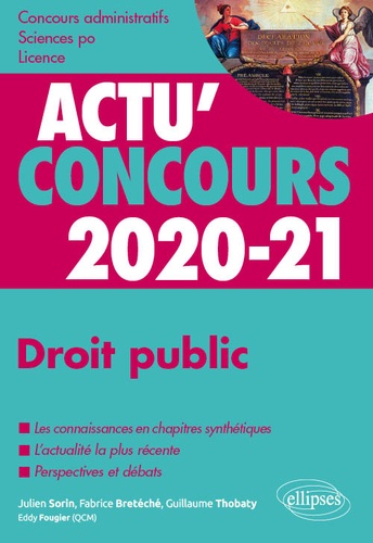 Droit public. Cours et QCM  Edition 2020-2021 - Occasion