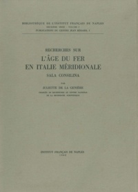 Juliette de la Genière - Recherches sur l'Âge du fer en Italie méridionale - Sala Consilina.
