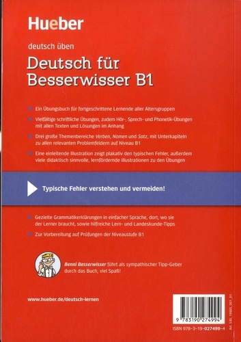 Deutsch üben Deutsch für Besserwisser B1. Typische Fehler vertehen und vermeiden  avec 1 CD audio MP3