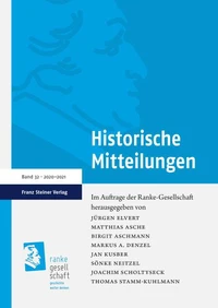 Historische Mitteilungen 32 (2020–2021)