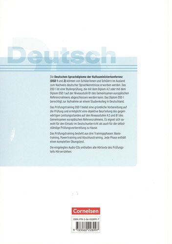 Prüfungstraining DSD Stufe 1 A2/B1. Deutsches Sprachdiplom der Kultusministerkonferenz (DSD)  avec 2 CD audio