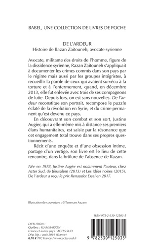 De l'ardeur. Histoire de Razan Zaitouneh, avocate syrienne