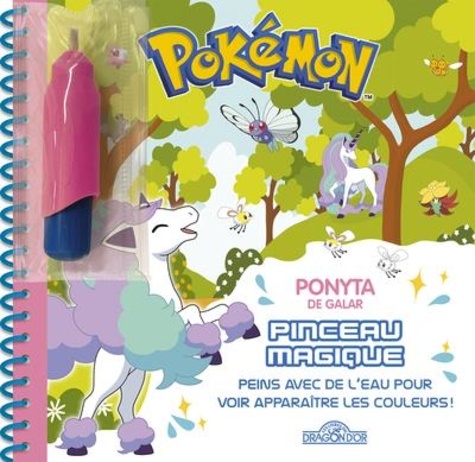 Justine Collin - Pokémon - Ponyta de Galar - Peins avec de l'eau pour voir apparaître les couleurs ! Avec 1 pinceau.