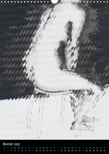 CALVENDO Art  Nus d'encre (Calendrier mural 2020 DIN A3 vertical). Série de nus féminins à l'encre de Chine (Calendrier mensuel, 14 Pages )