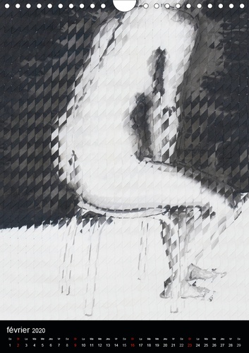 CALVENDO Art  Nus d'encre (Calendrier mural 2020 DIN A4 vertical). Série de nus féminins à l'encre de Chine (Calendrier mensuel, 14 Pages )