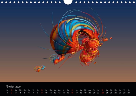 CALVENDO Art  Tendresses pastel (Calendrier mural 2020 DIN A4 horizontal). Compositions fractales numériques (Calendrier mensuel, 14 Pages )