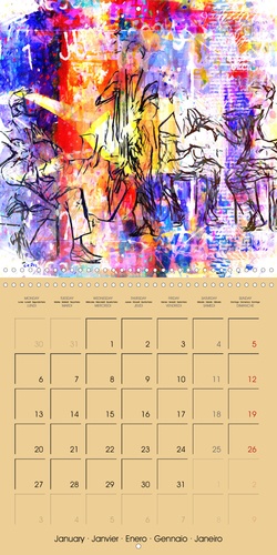 CALVENDO Amusement  Jazz et art urbain (Calendrier mural 2020 300 × 300 mm Square). Série de 12 tableaux, créations originales style street art sur le thème du jazz. (Calendrier mensuel, 14 Pages )