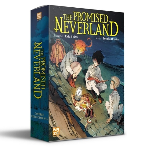 The Promised Neverland  Coffret collector n° 4 en 2 volumes : Mystic code ; roman tome 4. Avec 1 carte codée, 3 sous-bock, 1 marque-page métallique, 3 planches de stickers -  -  Edition collector