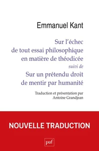 Sur l'échec de tout essai philosophique en matière de théodicée