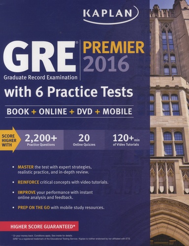  Kaplan Publishing - GRE Graduate Record Examination Premier. 1 DVD