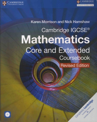 Karen Morrison et Nick Hamshaw - Cambridge IGCSE Mathematics - Core and Extended Coursebook. 1 Cédérom