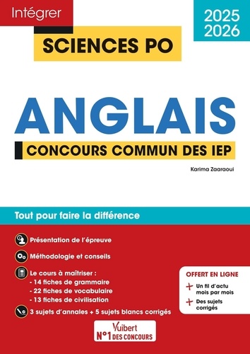 Anglais. Concours commun des IEP  Edition 2025-2026