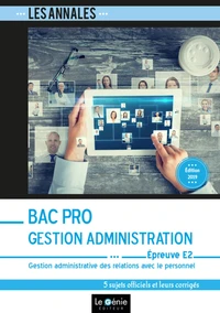 Gestion administrative des relations avec le personnel épreuve E2 Bac pro Gestion Administration
