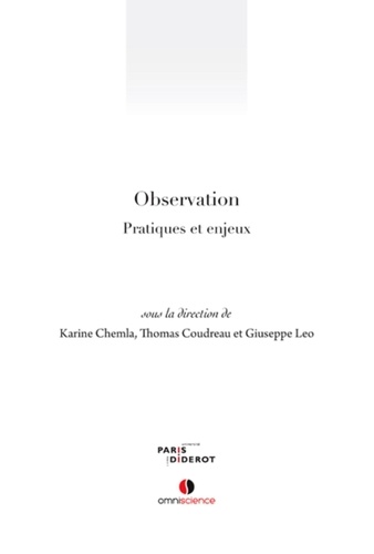 Karine Chemla et Thomas Coudreau - Observation - Pratiques et enjeux.