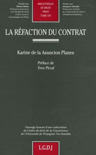 Karine de la Asuncion Planes - La réfaction du contrat.