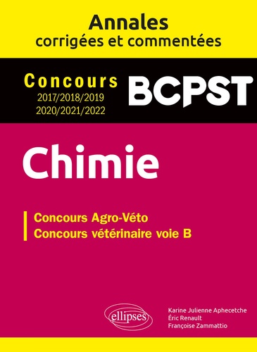 Chimie BCPST. Concours Agro-véto, concours vétérinaire voie B