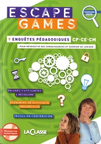 Karine Masset-Tonda - Escape Games - 9 enquêtes pédagogiques CP-CE-CM pour réinvestir ses connaissances et exercer sa logique. 1 Cédérom