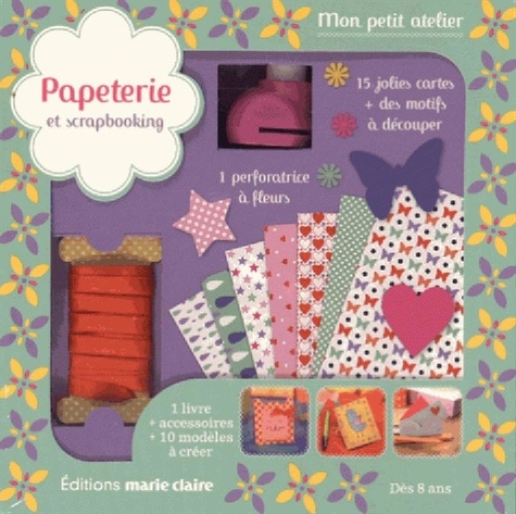 Karine Thiboult - Papeterie et scrapbooking - Avec 1 perforatrice, 1 mètre de ruban et 15 feuilles de papier.