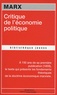 Karl Marx - Critique de l'économie politique.