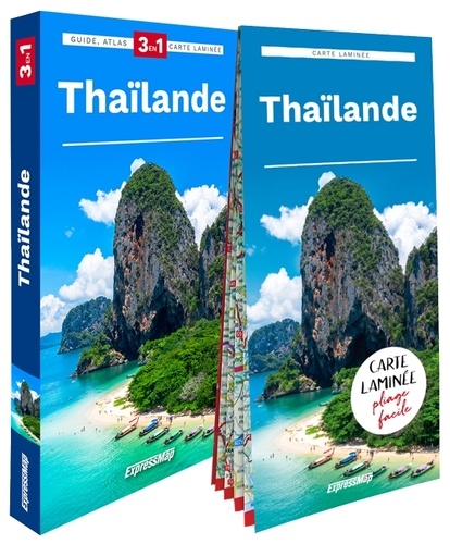 Thaïlande. Guide + Atlas + Carte laminée 1/1 650 000  Edition 2023