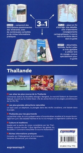 Thaïlande. Guide + Atlas + Carte laminée 1/1 650 000  Edition 2023