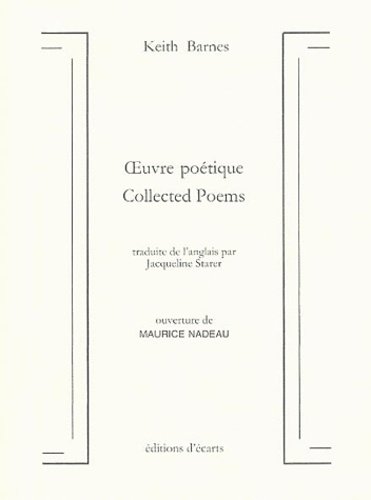 Keith Barnes - Oeuvre poétique : Collected poems.