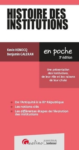 Histoire des institutions 3e édition