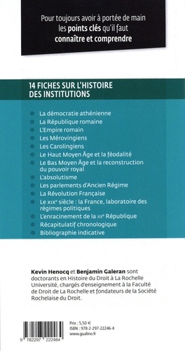 Histoire des institutions. Une présentation des Institutions, de leur rôle et les raisons de leur chute 4e édition