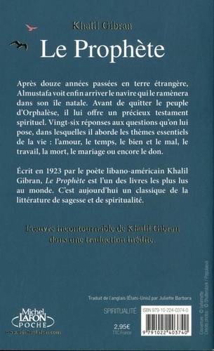 Le prophète de Khalil Gibran - Poche - Livre - Decitre