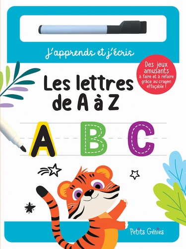 Les lettres de A à Z. Avec 1 crayon effaçable