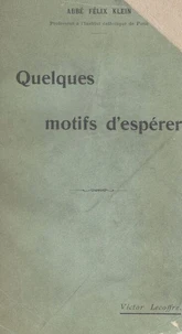 Quelques motifs d'espérer
