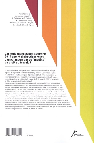 Les ordonnances de l'automne 2017 : point d'aboutissement d'un changement de modèle du droit du travail ?