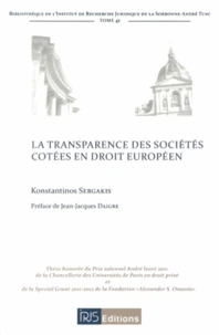 La transparence des sociétés cotées en droit européen