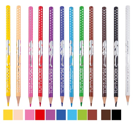 Set 12 crayons de couleur Top Model