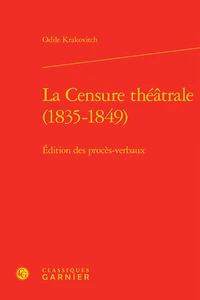La censure théâtrale (1835-1849)