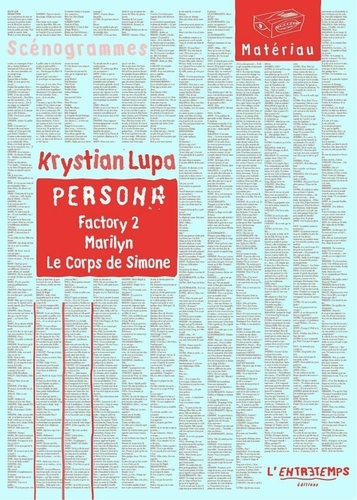 Krystian Lupa - Persona - Factory 2 ; Marilyn ; Le corps de Simone.