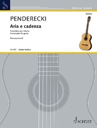 Krzysztof Penderecki - Aria e cadenza - Transcription for guitar. guitar. Edition séparée..
