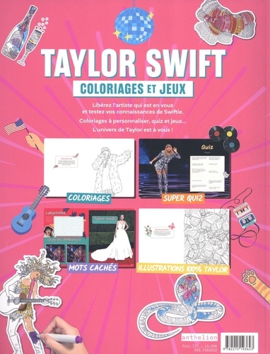 Taylor Swift. Coloriages et jeux