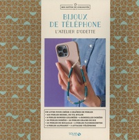  L'Atelier d'Odette - Bijoux de téléphone - Coffret avec 1 livre, + de 550 perles, du fil nylon et 3 attache-téléphone.
