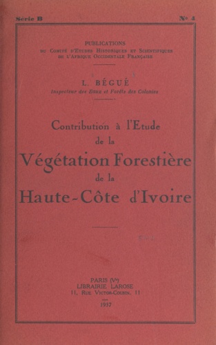 Contribution à l'étude de la végétation forestière de la Haute-Côte-d'Ivoire