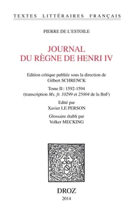 Journal du règne de Henri IV